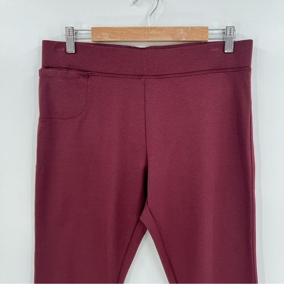 American Giant Ponte Kick Flare Crop Pant in Wine Size 14 Petite - Picture 5 of 8